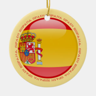Spanien-Blasen-Flagge Keramikornament