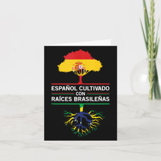 Spanien Brasilien Flaggen Erbe Geschenk Expat Fans Karte