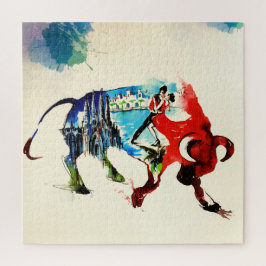 Spanien Bull Vintage Liebe Wasserfarbe Puzzle