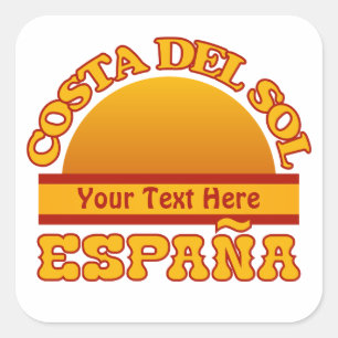 SPANIEN Costa Del Sol Sonderaufkleber Quadratischer Aufkleber