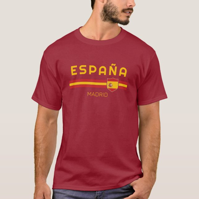 Spanien Custom City Patriotic Football Flag Travel T-Shirt (Vorderseite)