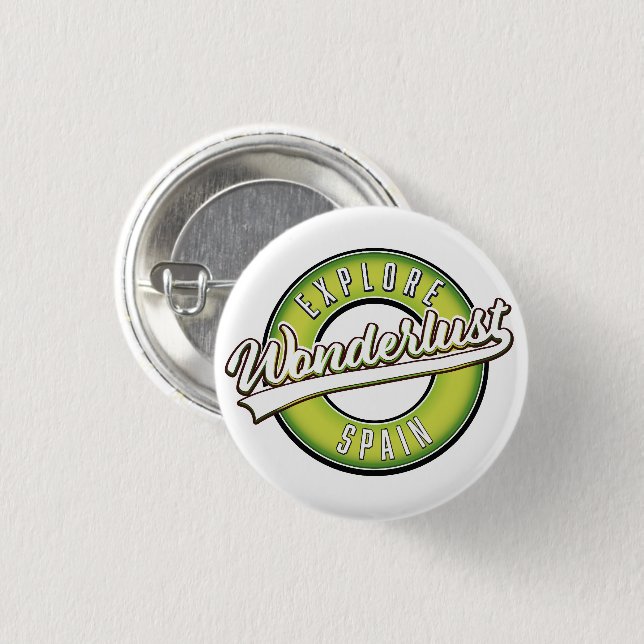 Spanien entdecken Wonderlust  Button (Vorne & Hinten)