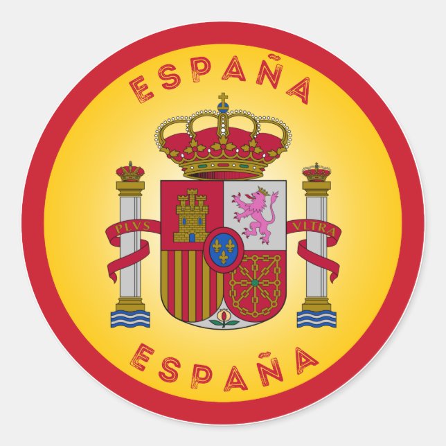 Spanien-Erbe-Emblem Runder Aufkleber (Vorderseite)
