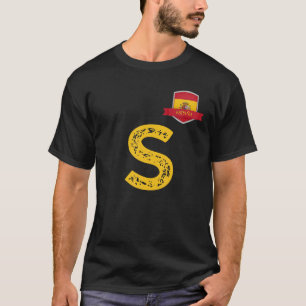 Spanien Espa a Human Flag Letter S Spain Espa a T T-Shirt