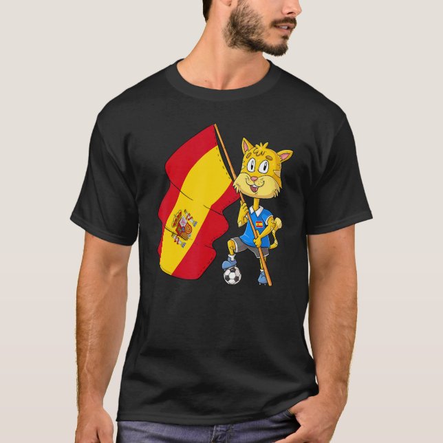 Spanien Fan Katze T-Shirt (Vorderseite)