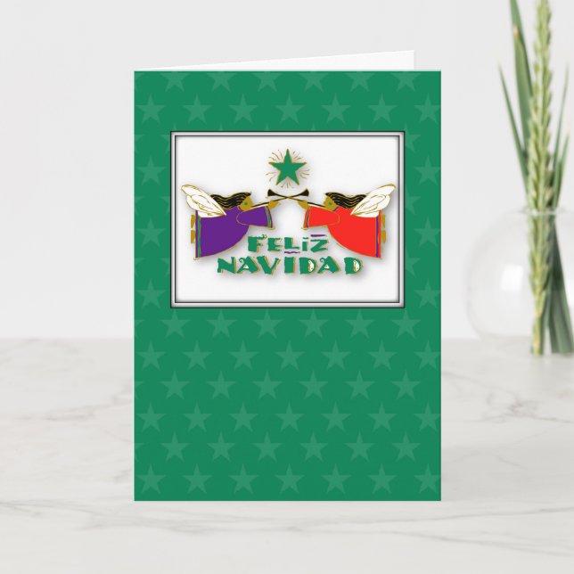 Spanien, Feliz Navidad Angels Karte (Vorderseite)