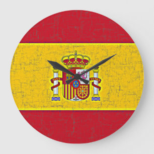 SPANIEN FLAG Clock Große Wanduhr