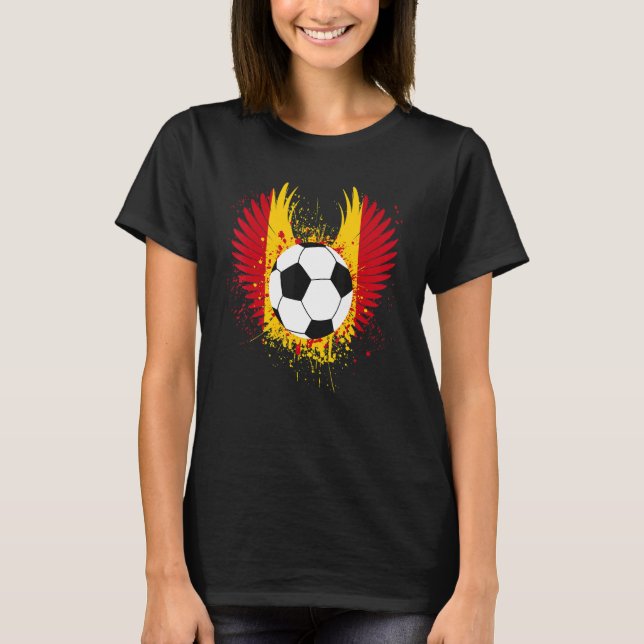 Spanien Flag Fußball Fußball Wings Spanischer Fußb T-Shirt (Vorderseite)