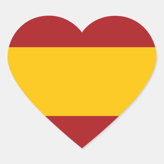 Spanien Flag Heftsticker Herz-Aufkleber (Vorderseite)