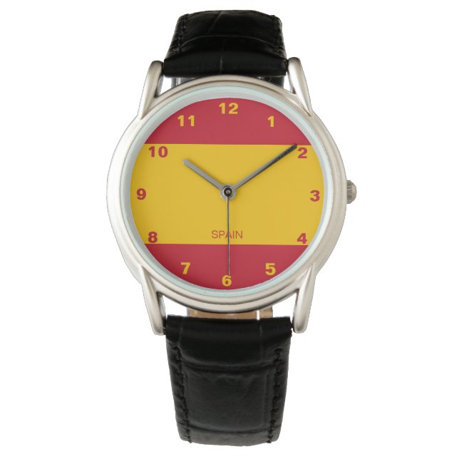 Spanien Flag Watch Armbanduhr (Vorderseite)