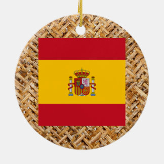 Spanien-Flagge auf dem Gewebe themenorientiert Keramik Ornament