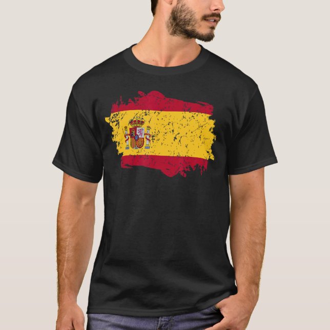 Spanien Flagge Grunge Land Flagge Spanien T-Shirt (Vorderseite)