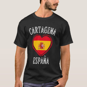 Spanien Flagge Herz Cartagena Stadt T-Shirt