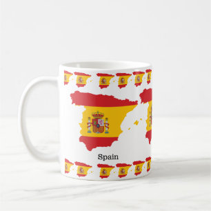 Spanien Flagge innerhalb der Karte Souvenir Design Kaffeetasse
