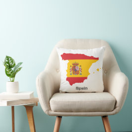 Spanien Flagge innerhalb der Karte Souvenir Design Kissen