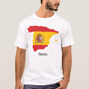 Spanien Flagge innerhalb der Karte Souvenir Design T-Shirt