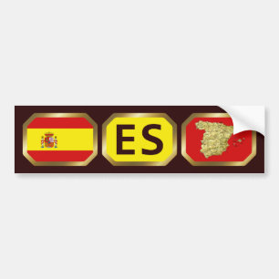 Spanien Flagge Karte Code Aufkleber Autoaufkleber