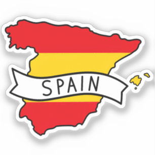 Spanien Flagge Karte Patriotischer spanischer Stol Aufkleber