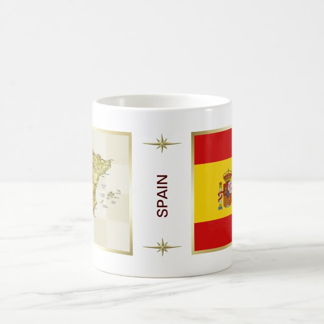 Spanien Flagge + Karte Tasse (Mittel)