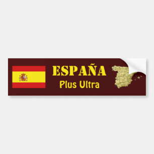 Spanien-Flagge + Karten-Autoaufkleber Autoaufkleber