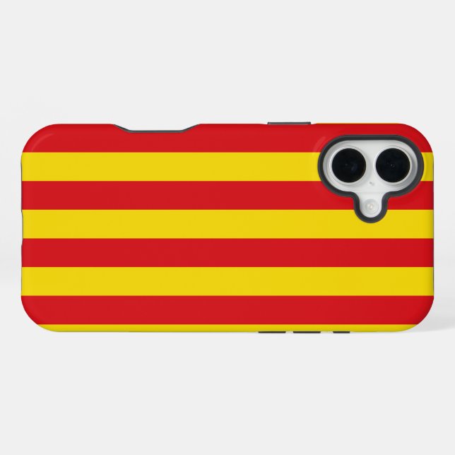 Spanien: Flagge La Senyera Katalonien iPhone Hülle (Rückseite (Horizontal))