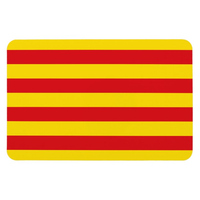 Spanien: Flagge La Senyera Katalonien Magnet (Horizontal)