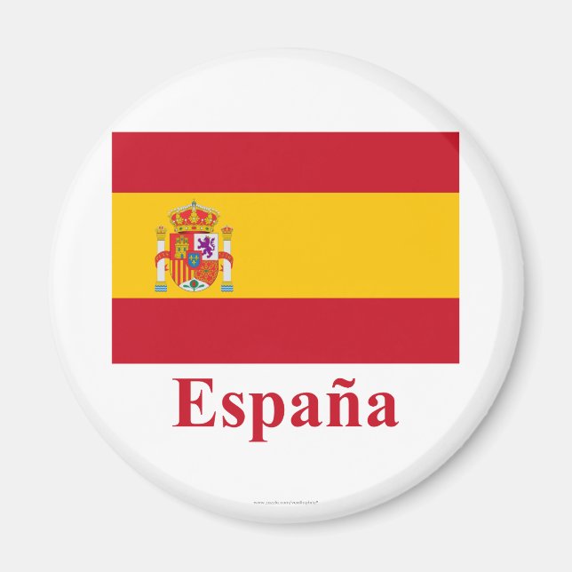 Spanien Flagge mit Namen auf Spanisch Magnet (Vorne)