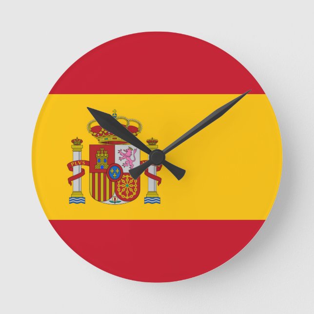 Spanien Flagge Runde Wanduhr (Vorderseite)