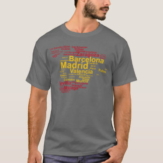 Spanien Flagge Silhouette Städte Madrid Reise E T-Shirt