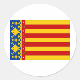 Spanien - Flagge Valencia Runder Aufkleber