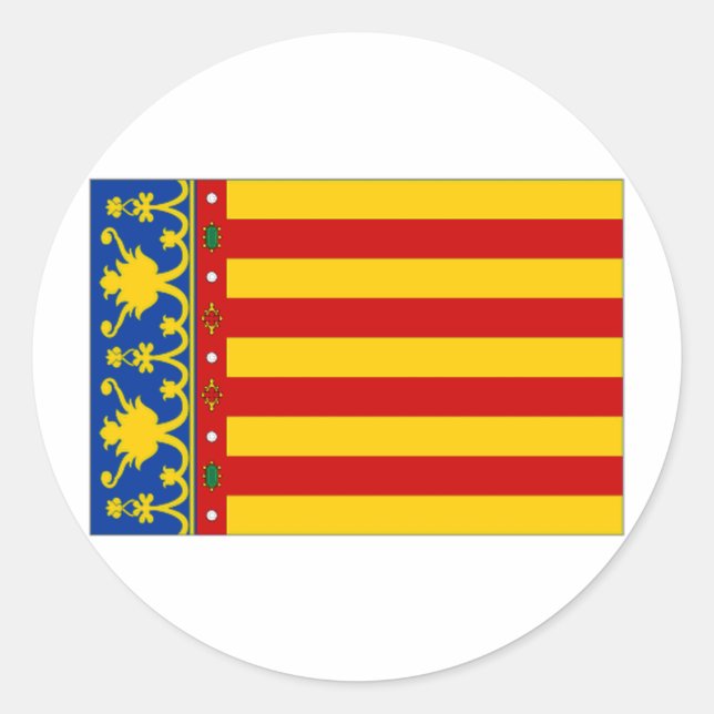 Spanien - Flagge Valencia Runder Aufkleber (Vorderseite)