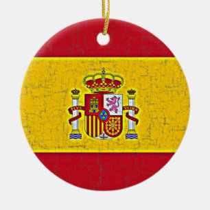 SPANIEN-FLAGGE Verzierung Keramik Ornament