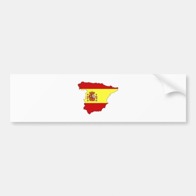 Spanien-Flaggen-Karte Größengleich Autoaufkleber (Vorne)