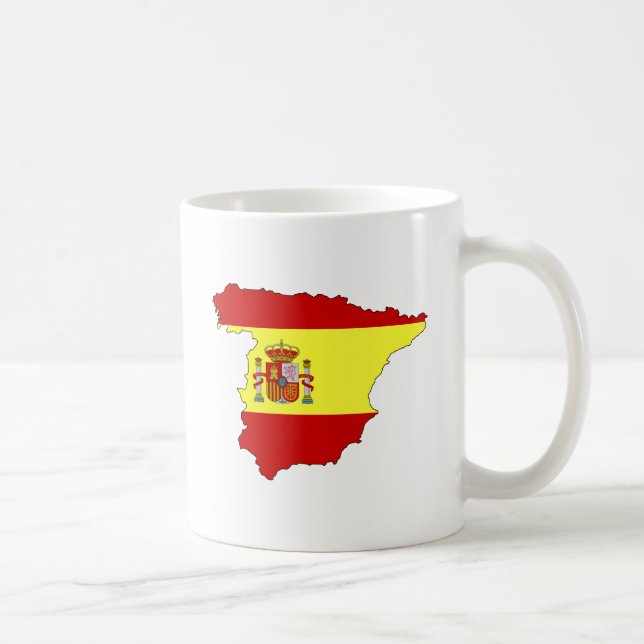 Spanien-Flaggen-Karte Größengleich Tasse (Rechts)