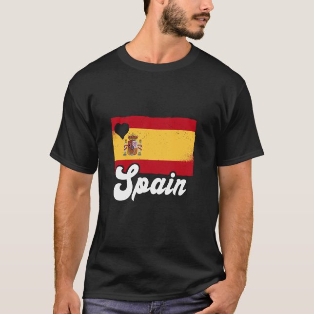 Spanien Flaggen Pride Heart España Proud Spanische T-Shirt (Vorderseite)