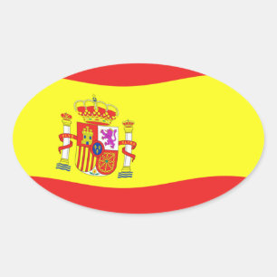Spanien Flaggenaufkleber Ovaler Aufkleber