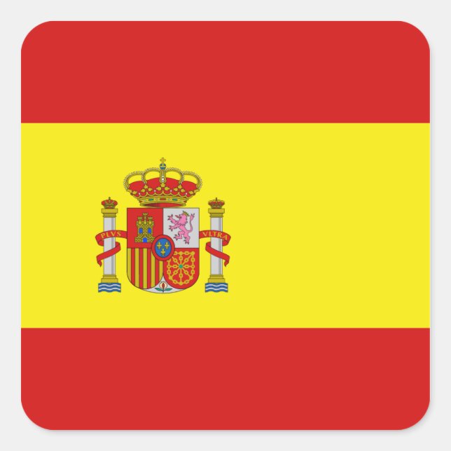 Spanien Flaggenaufkleber Quadratischer Aufkleber (Vorderseite)