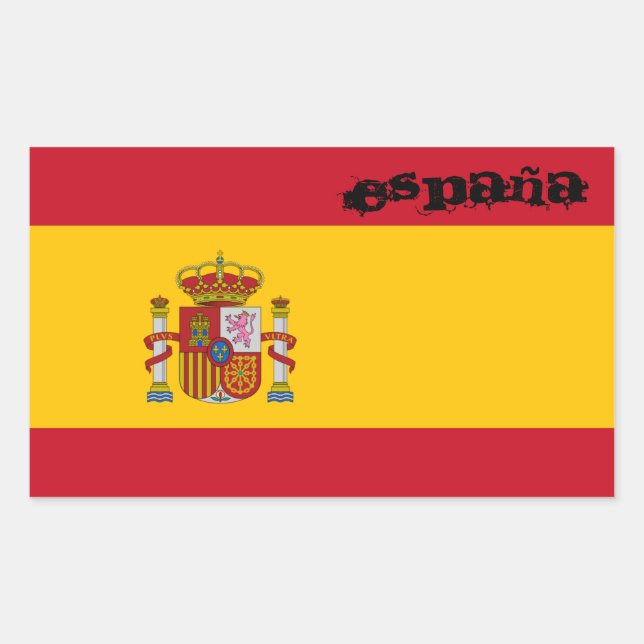 Spanien Flaggenaufkleber Rechteckiger Aufkleber (Vorderseite)