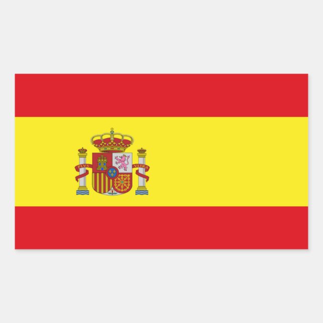 Spanien Flaggenaufkleber Rechteckiger Aufkleber (Vorderseite)