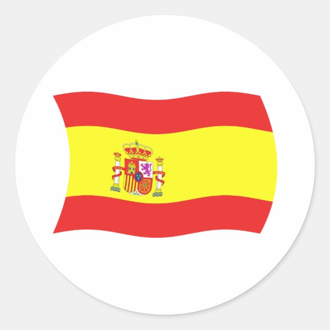 Spanien Flaggenaufkleber Runder Aufkleber (Vorderseite)