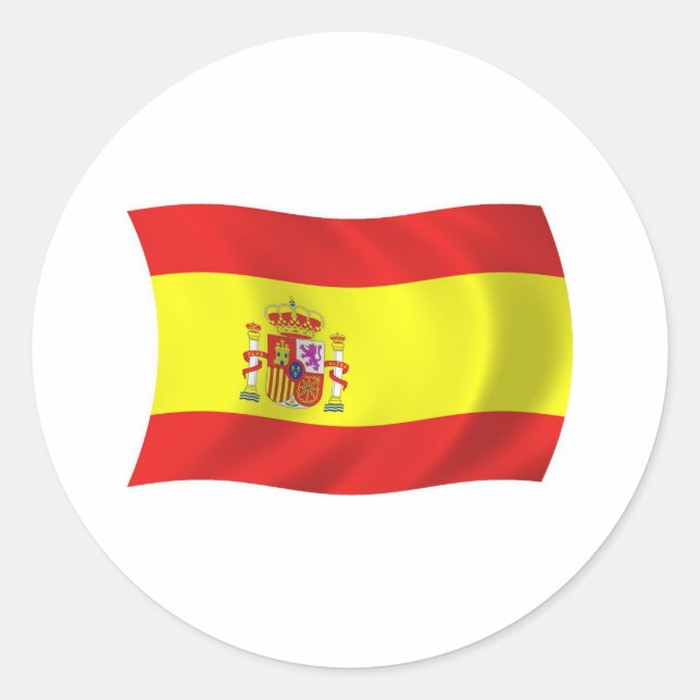 Spanien Flaggenaufkleber Runder Aufkleber (Vorderseite)