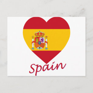 Spanien Flaggenherz Postkarte