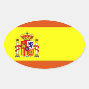 Spanien* Flaggenoval-Aufkleber Ovaler Aufkleber