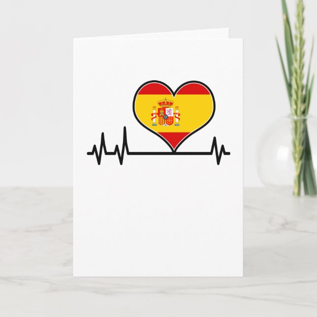 Spanien Flaggenstaat Herzschlag EKG Karte (Vorderseite)