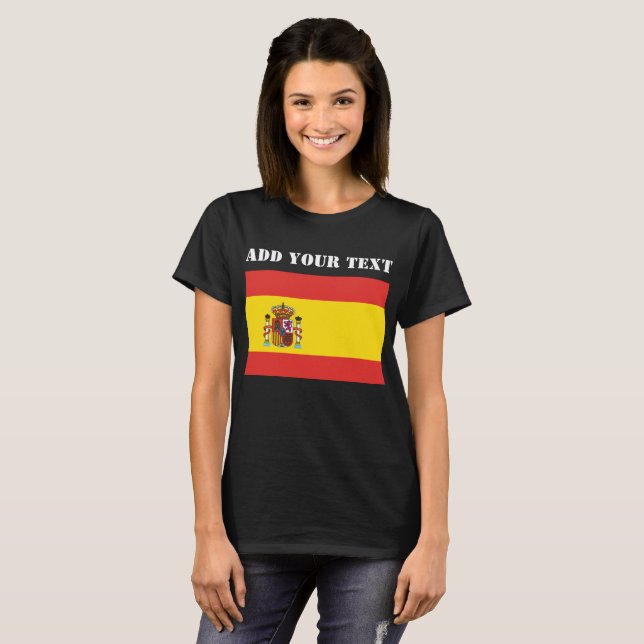 Spanien Flaggenstaat Weltmeisterschaft Fußball-Fuß T-Shirt (Vorne ganz)