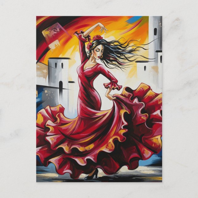 Spanien Flamenco Dancer Postkarte (Vorderseite)