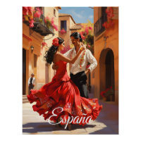 Spanien Flamenco-Tänzer Reiseplakat