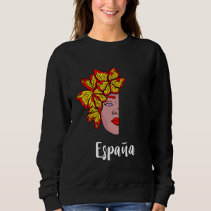 Spanien Frau Schmetterling Espana Spanische Wurzel Sweatshirt