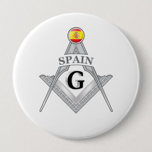 Spanien Freimaurerei Zeichen Button