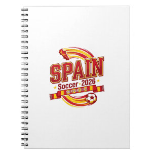 Spanien Fußball 2026 Fußball Fett Land Typografie  Notizblock